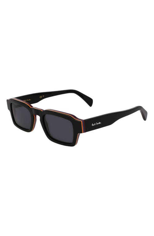 Paul Smith Latimer 49mm Small Modified Rectangular Sunglasses In Black Multi Stripes