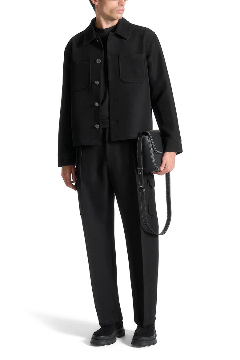 Maurice Relaxed Fit Twill Pocket Trousers, Alternate, color, Black
