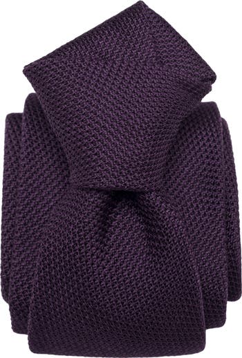 Plum - Silk Grenadine Tie for Men