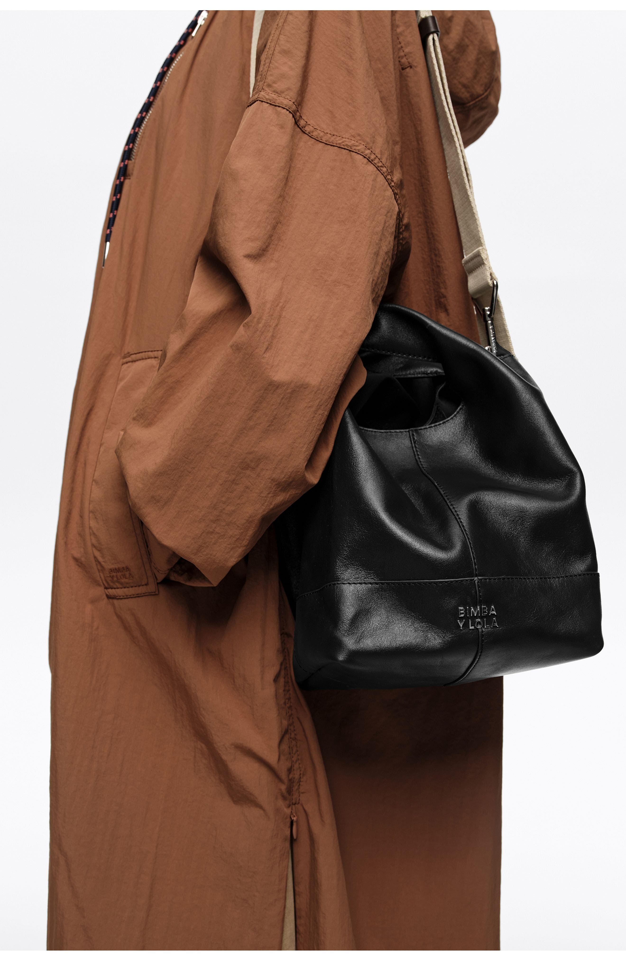 Bimba y Lola Medium Leather Tote Bag, Alternate, color, Petrol