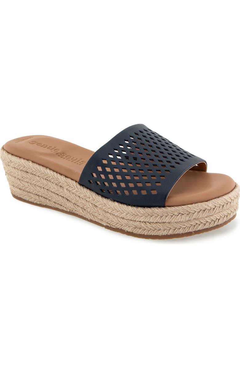 Gentle Souls Vandy Perforated Platform Slide Sandal, Main, color,