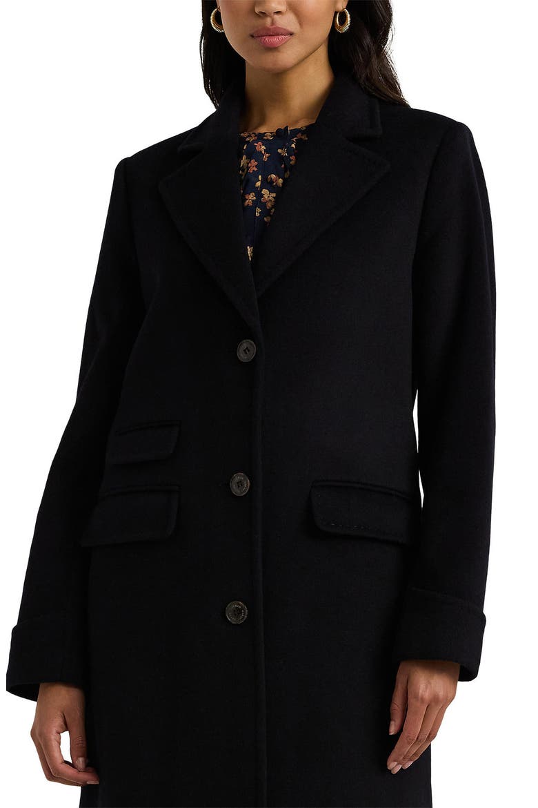 Longline Wool Blend Reefer Coat, Alternate, color, REGAL NAVY