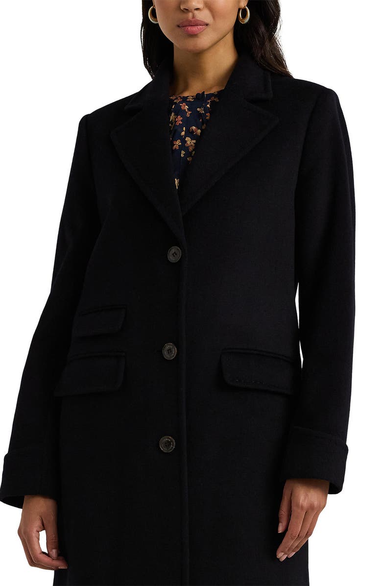 Longline Wool Blend Reefer Coat