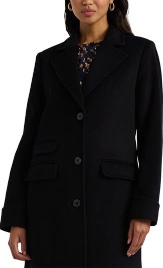 Longline Wool Blend Reefer Coat
