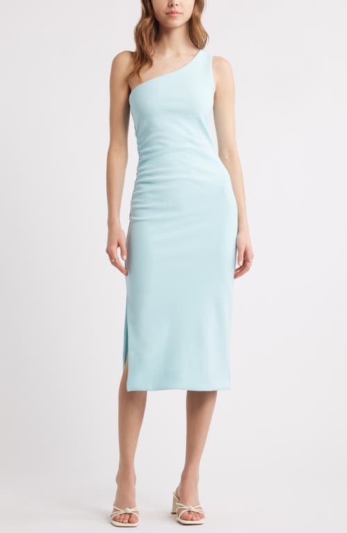Open Edit One-shoulder Body-con Midi Dress In Blue Aqua