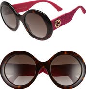 Gucci 53mm Round Sunglasses