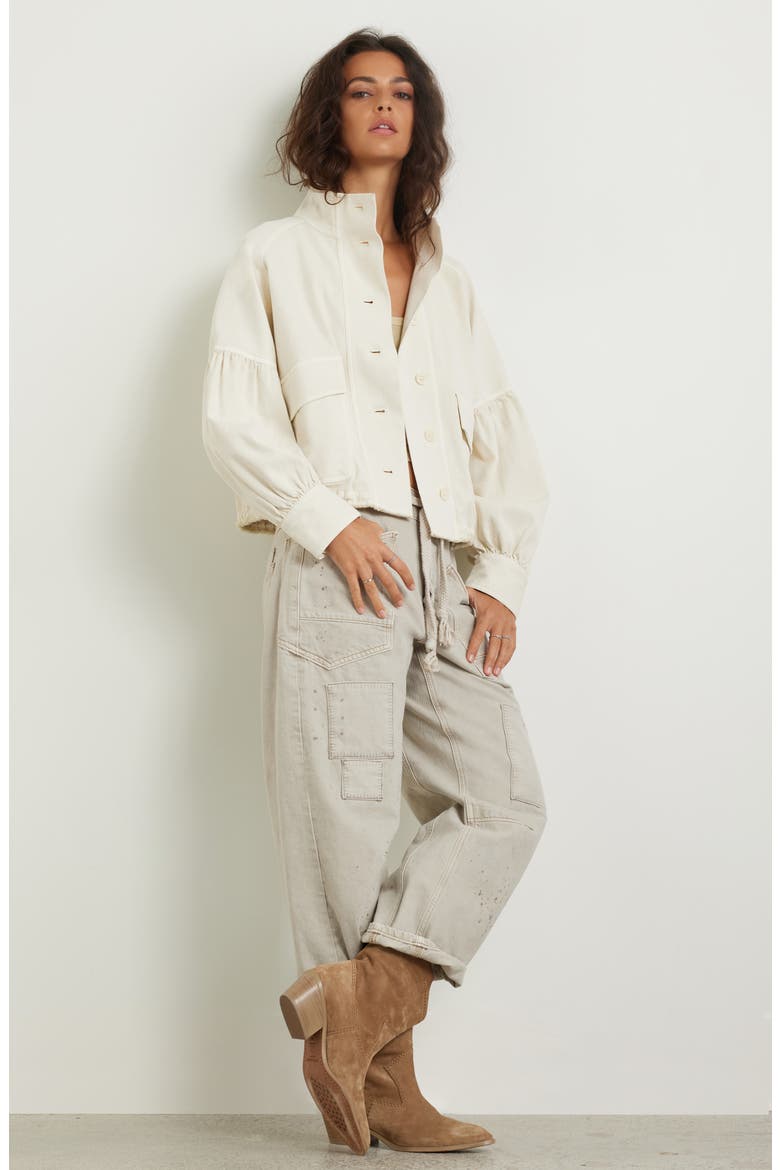 Blouson Twill Utility Jacket, Alternate, color, IVORY DOVE
