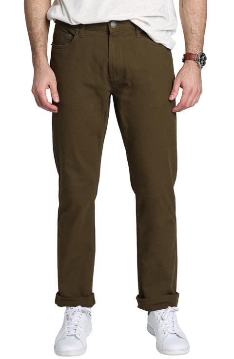 Straight Fit Stretch Cotton Twill Pants