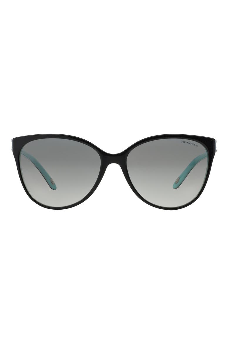 58mm Gradient Cat Eye Sunglasses, Main, color, BLACK/ BLUE/ BLACK GRADIENT