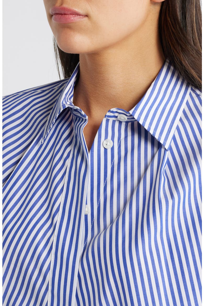 Martha Stripe Cotton Button-Up Shirt, Alternate, color, BLUE STRIPE