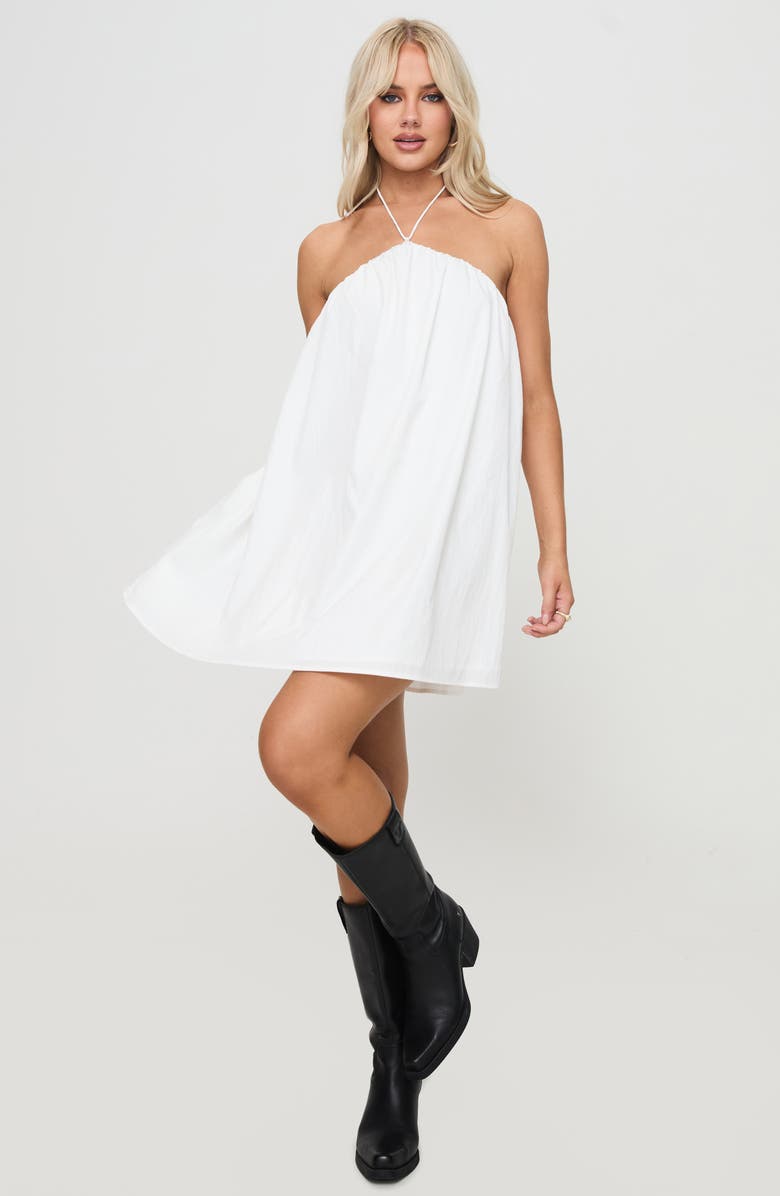 Princess Polly Peaco Halter Cotton Mini Sundress, Alternate, color, White