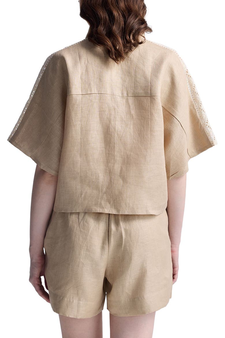 Boxy Shirt with Lace Set, Alternate, color, Neutral Beige