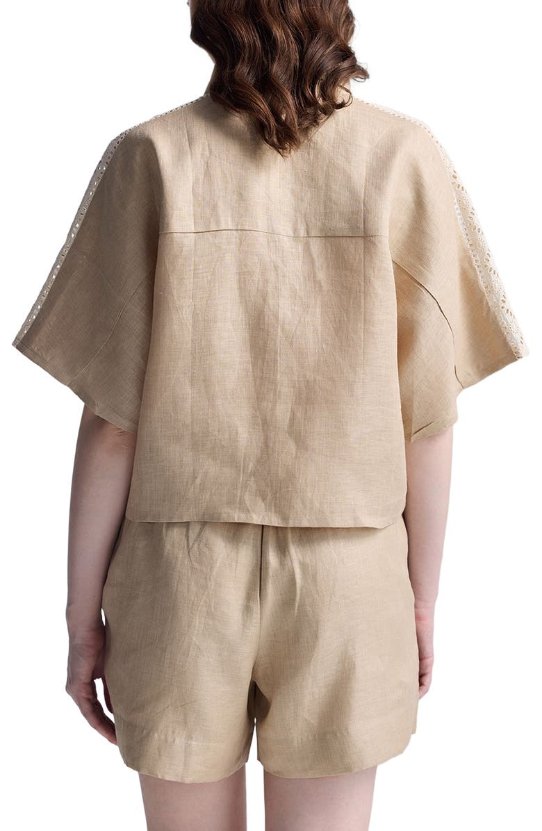 Reistor Boxy Shirt with Lace Set, Alternate, color, Neutral Beige