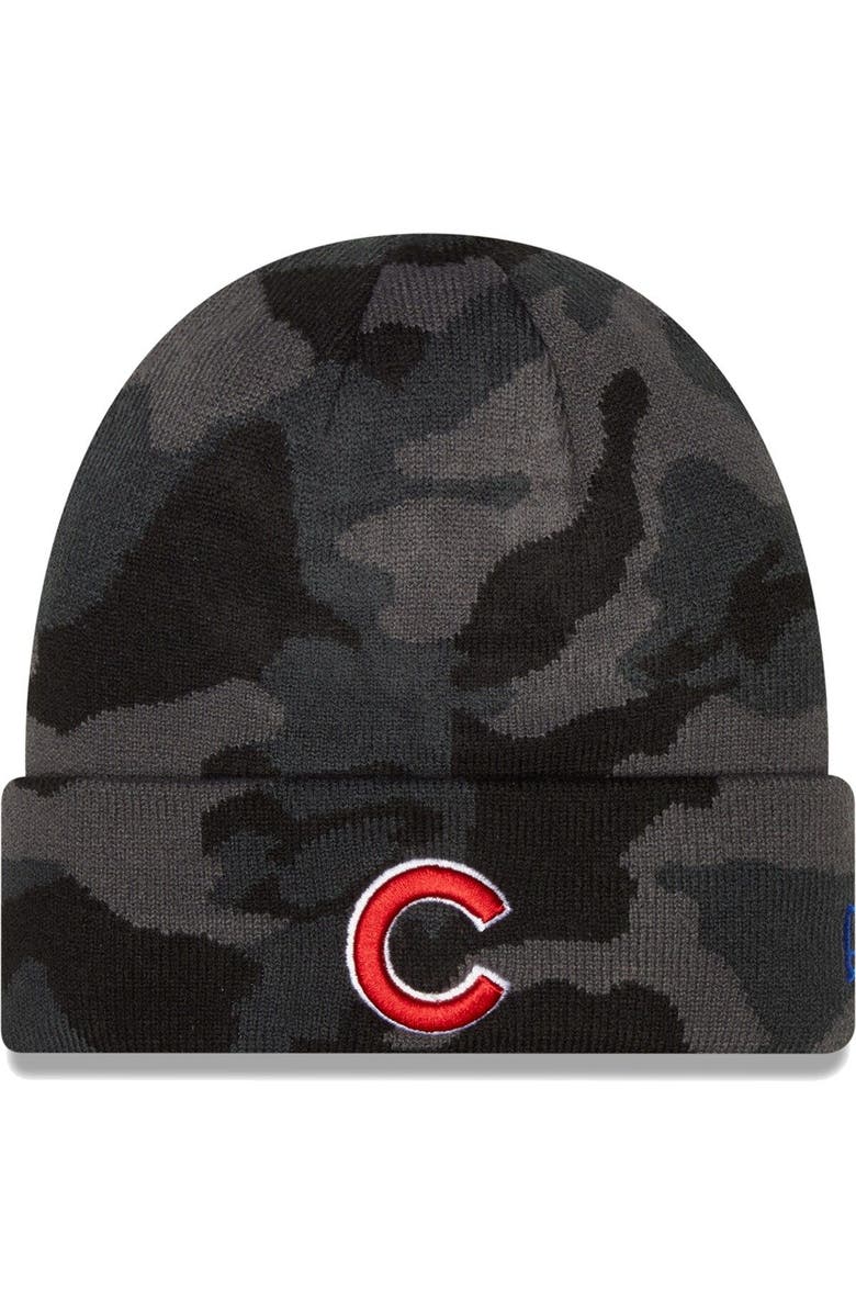 New Era Men's New Era Camo Chicago Cubs Cuffed Knit Hat, Main, color, 
