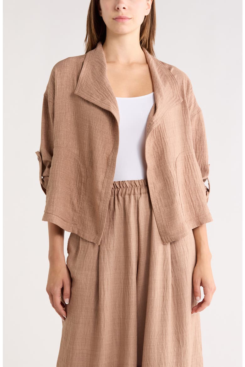 Textured Drape Jacket, Main, color, HEATHER MUSHROOM