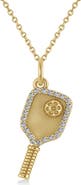 ALLUREZ Natural Diamond Pickleball Paddle Pendant Necklace 14k