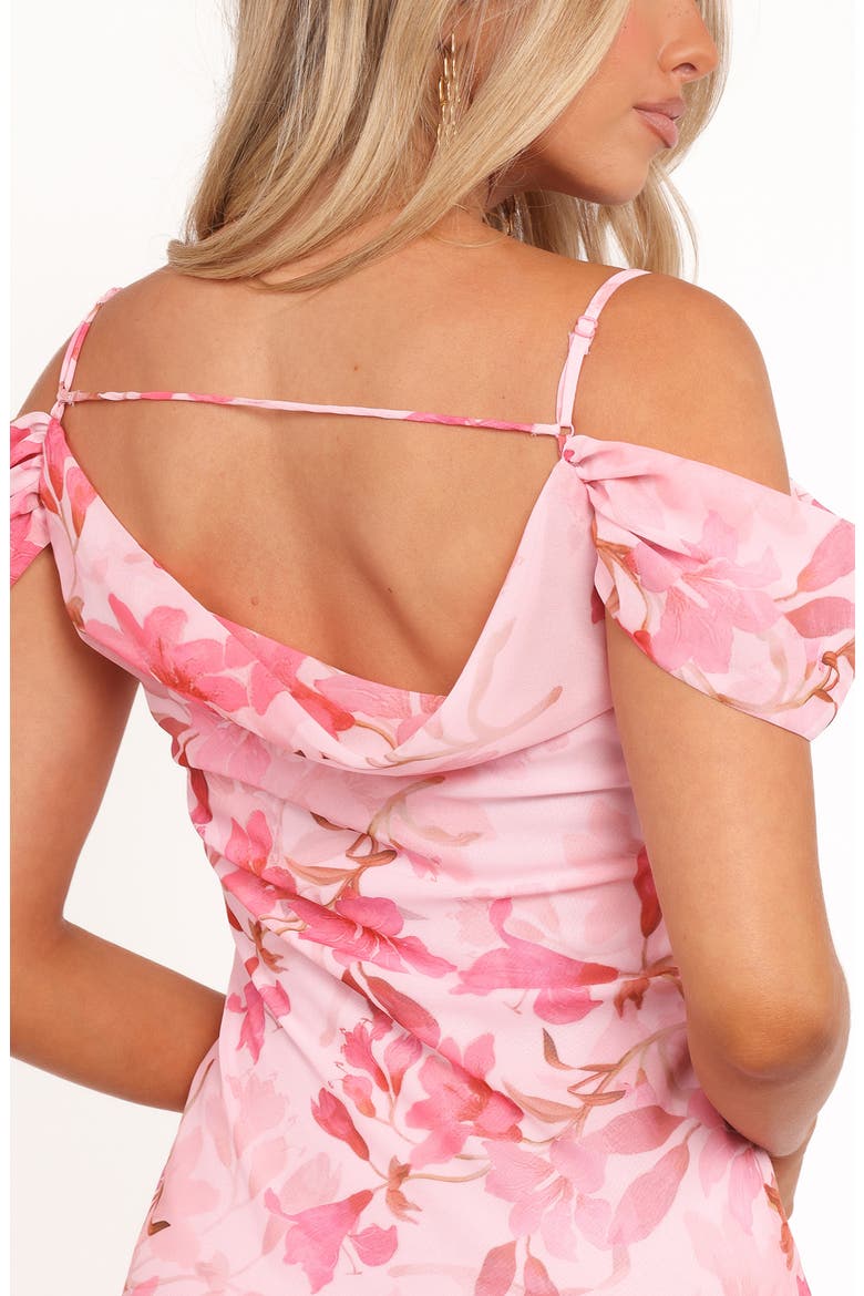 Esther Floral Cold Shoulder Midi Dress, Alternate, color, PINK FLORAL