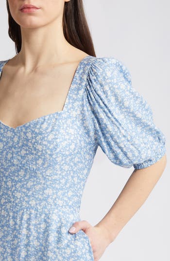 Floral Tiered Puff Sleeve Maxi Dress