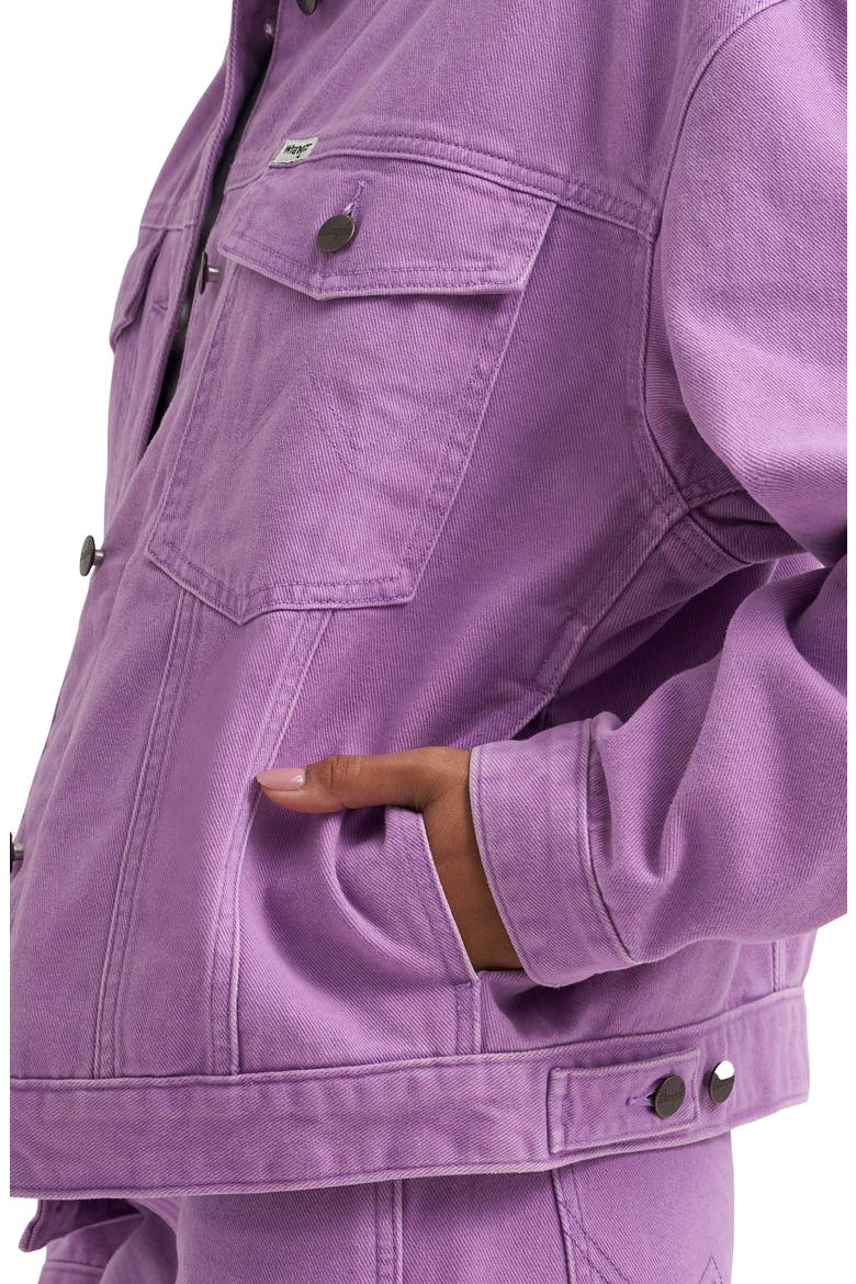 Cowgirl Cut Relaxed Denim Jacket, Alternate, color, BELLFLOWER