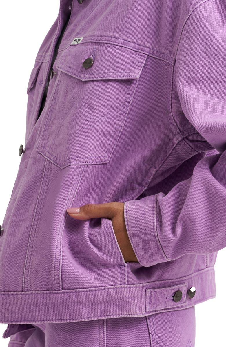 Wrangler Cowgirl Cut Relaxed Denim Jacket, Alternate, color,