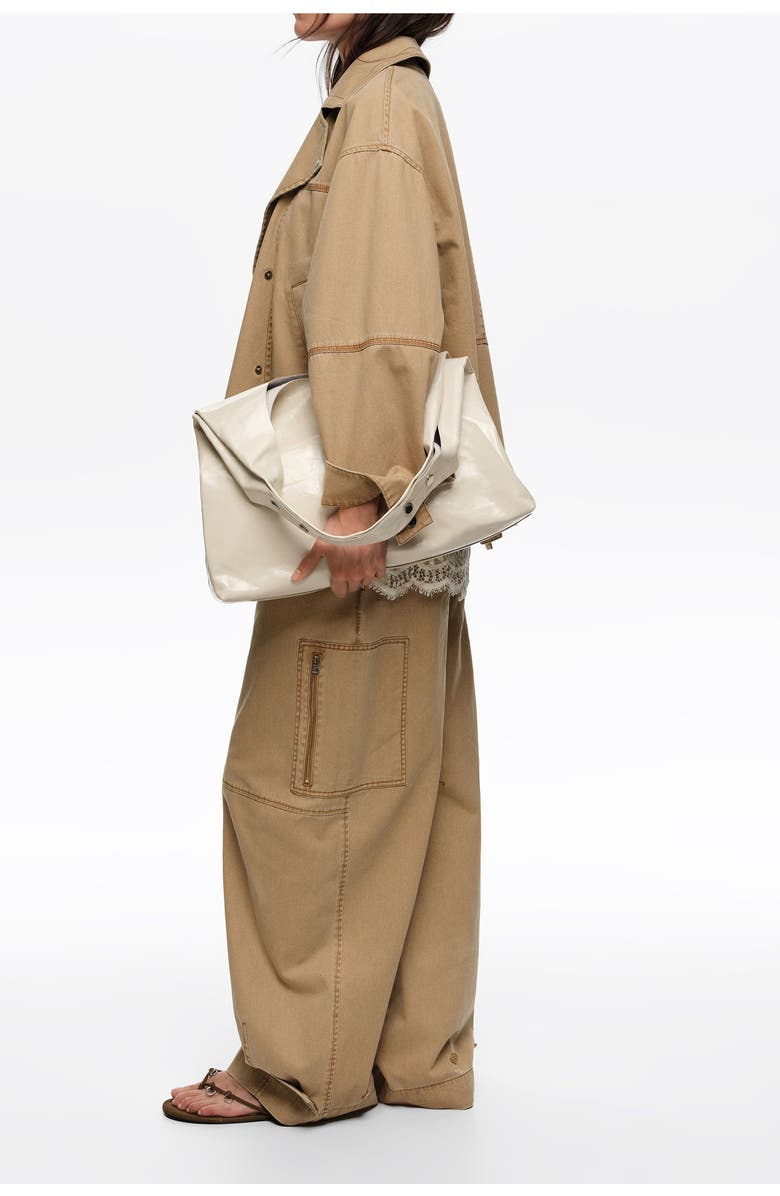 Bimba y Lola Leather Maxi Bikini Paper Bag, Alternate, color,