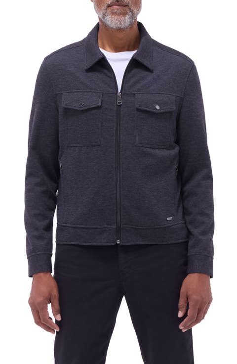 Soft Touch Zip Knit Shirt Jacket