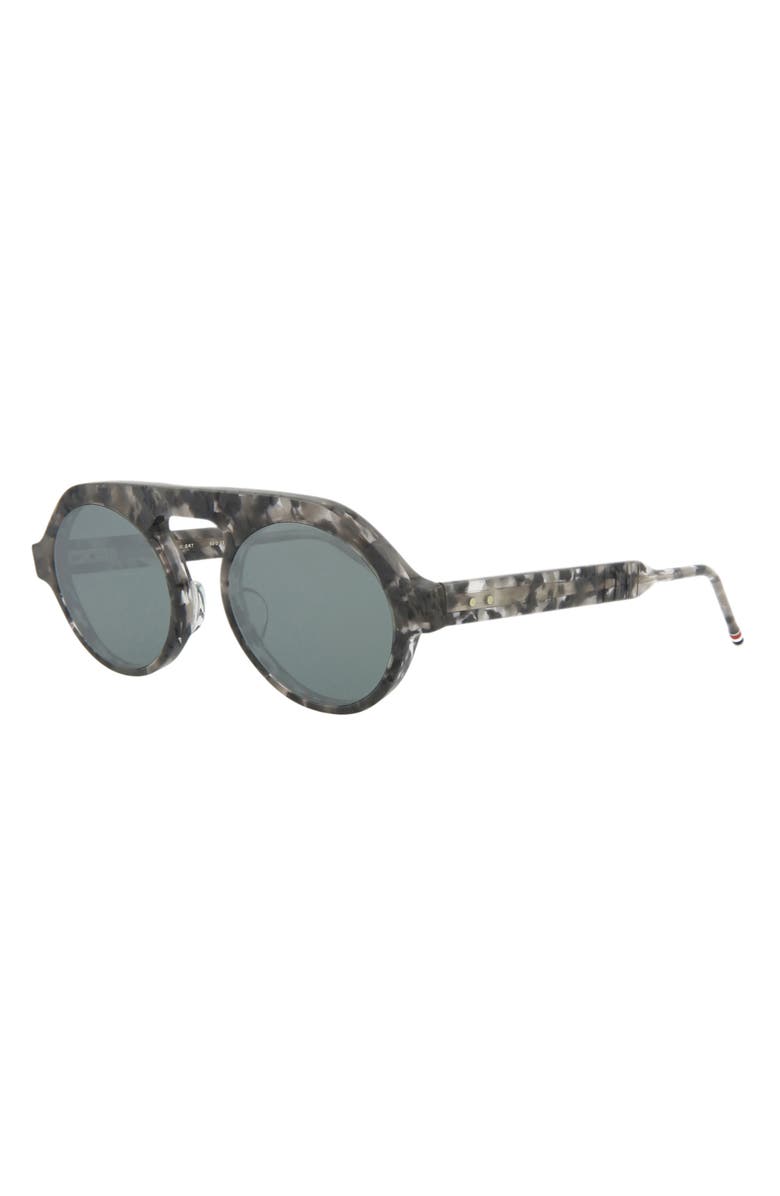 Thom Browne 52mm Oval Sunglasses, Alternate, color, Grey Tortoise
