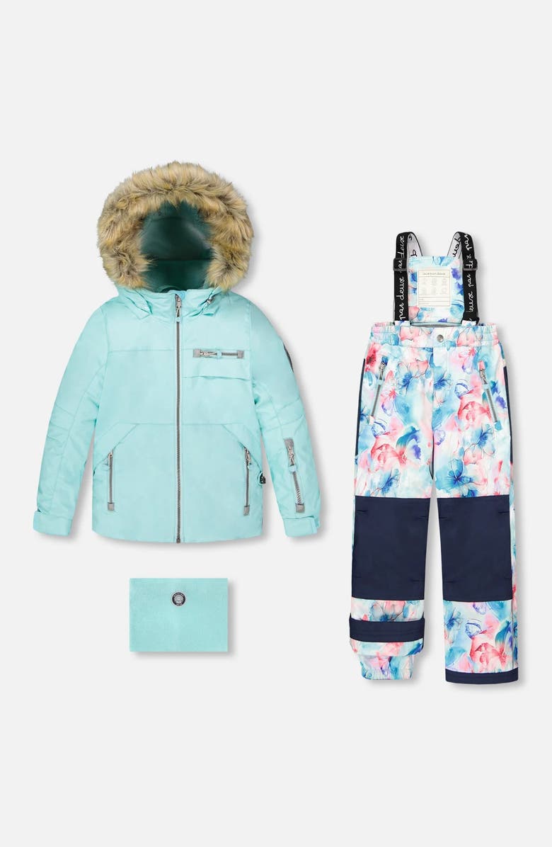 Deux par Deux Two-Piece Play Snowsuit Flower, Main, color,