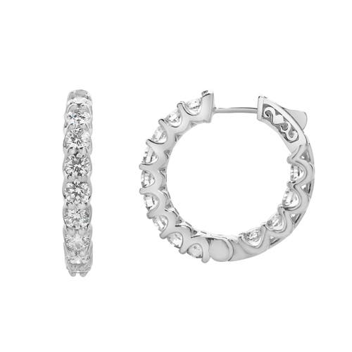 Luvmyjewelry Lilith 14k Gold Diamond Hoop Earrings In 14k White Gold