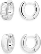 Nordstrom Set of 2 Chubby Huggie Hoop Earrngs