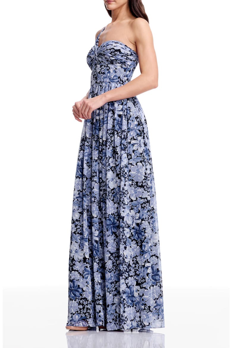 Idalia Metallic Floral One-Shoulder Gown, Alternate, color, NAVY MULTI