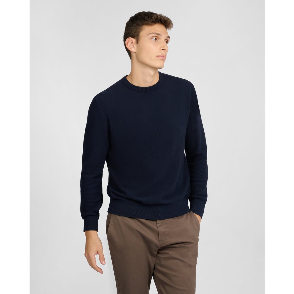 Onia Pique Crewneck Sweater Midnight In Blue