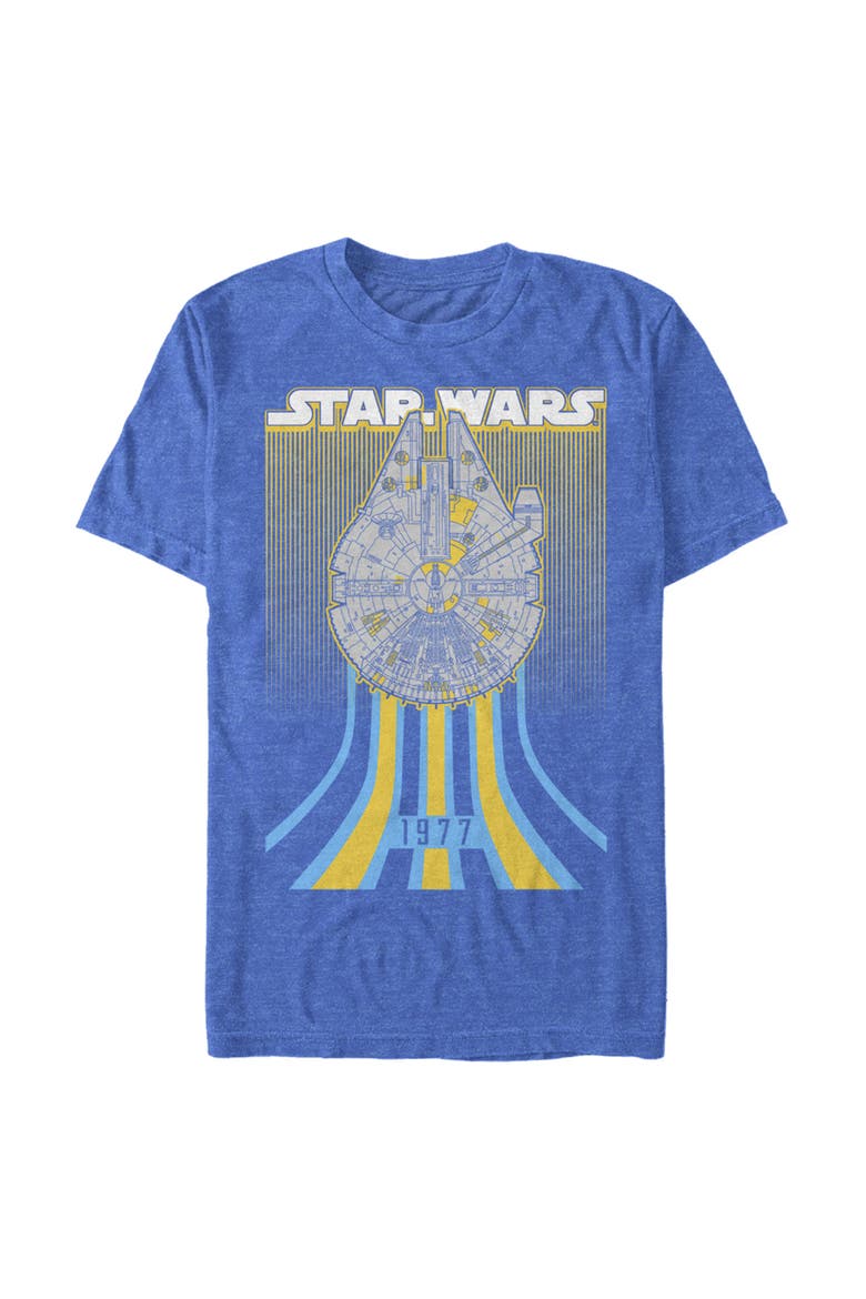 Men's Star Wars Retro Falcon Speed Graphic Tee, Main, color, Royal Blue Heather