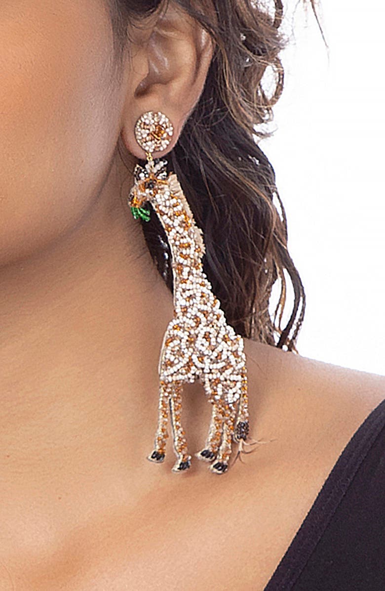 Deepa Gurnani Giraffe Drop Earrings, Alternate, color, 