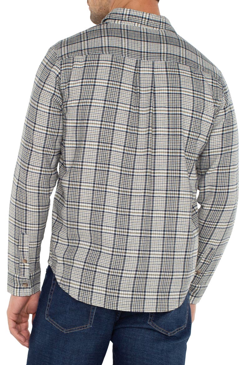 Plaid Double Pocket Button-Up Shirt, Alternate, color, IVORY NAVY OLIVE