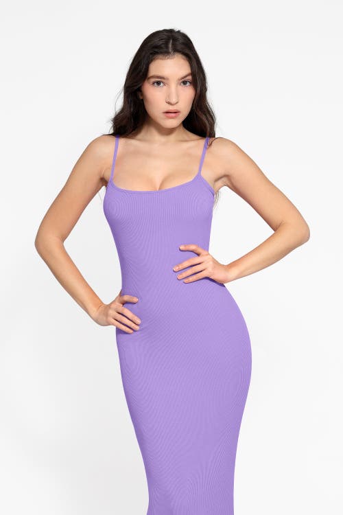 Popilush Shapewear Modal Slimming Maxi Slip Dress In Wisteria