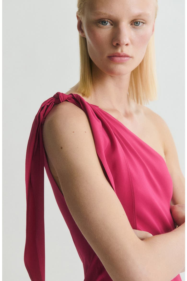 Asymmetric A-Line Dress, Alternate, color, STRAWBERRY