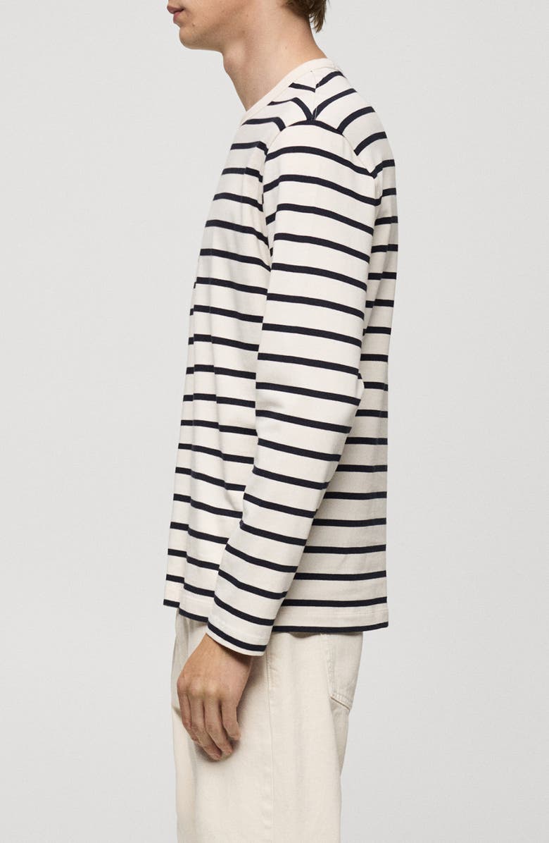 MANGO Stripe Long Sleeve Cotton T-Shirt, Alternate, color, 