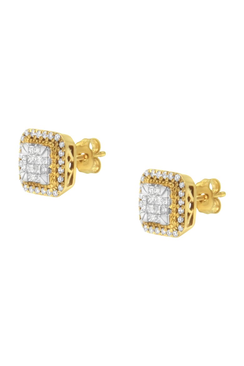 10KT Yellow Gold Diamond Stud Earrings, Alternate, color, Yellow