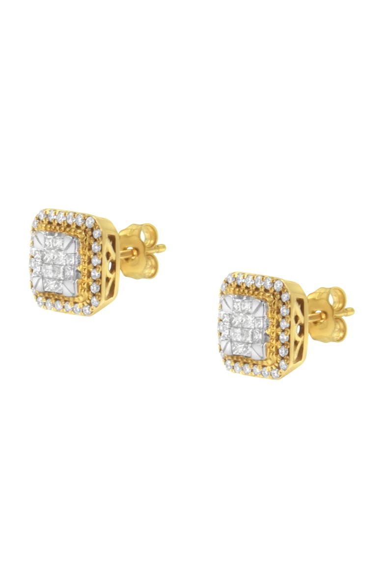 Haus of Brilliance 10KT Yellow Gold Diamond Stud Earrings, Alternate, color, Yellow