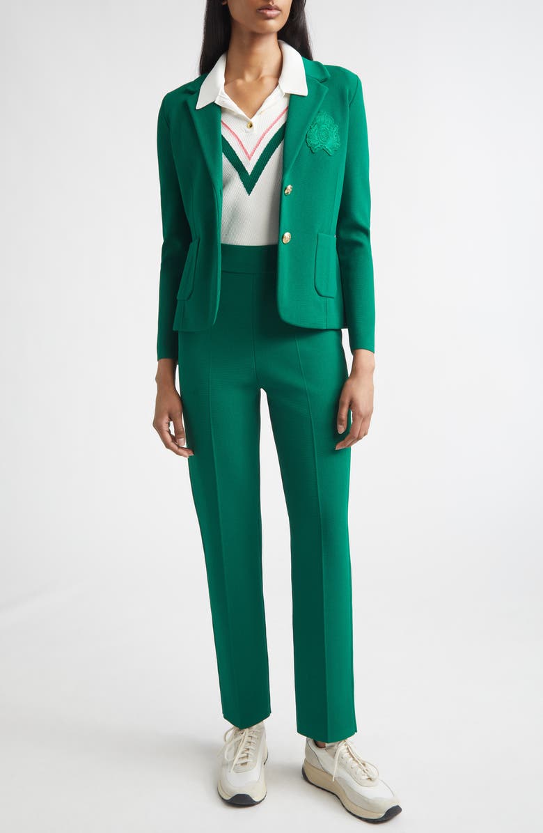 ST. JOHN Erin Santa Roma Milano Stitch Sport Jacket, Alternate, color, Cypress