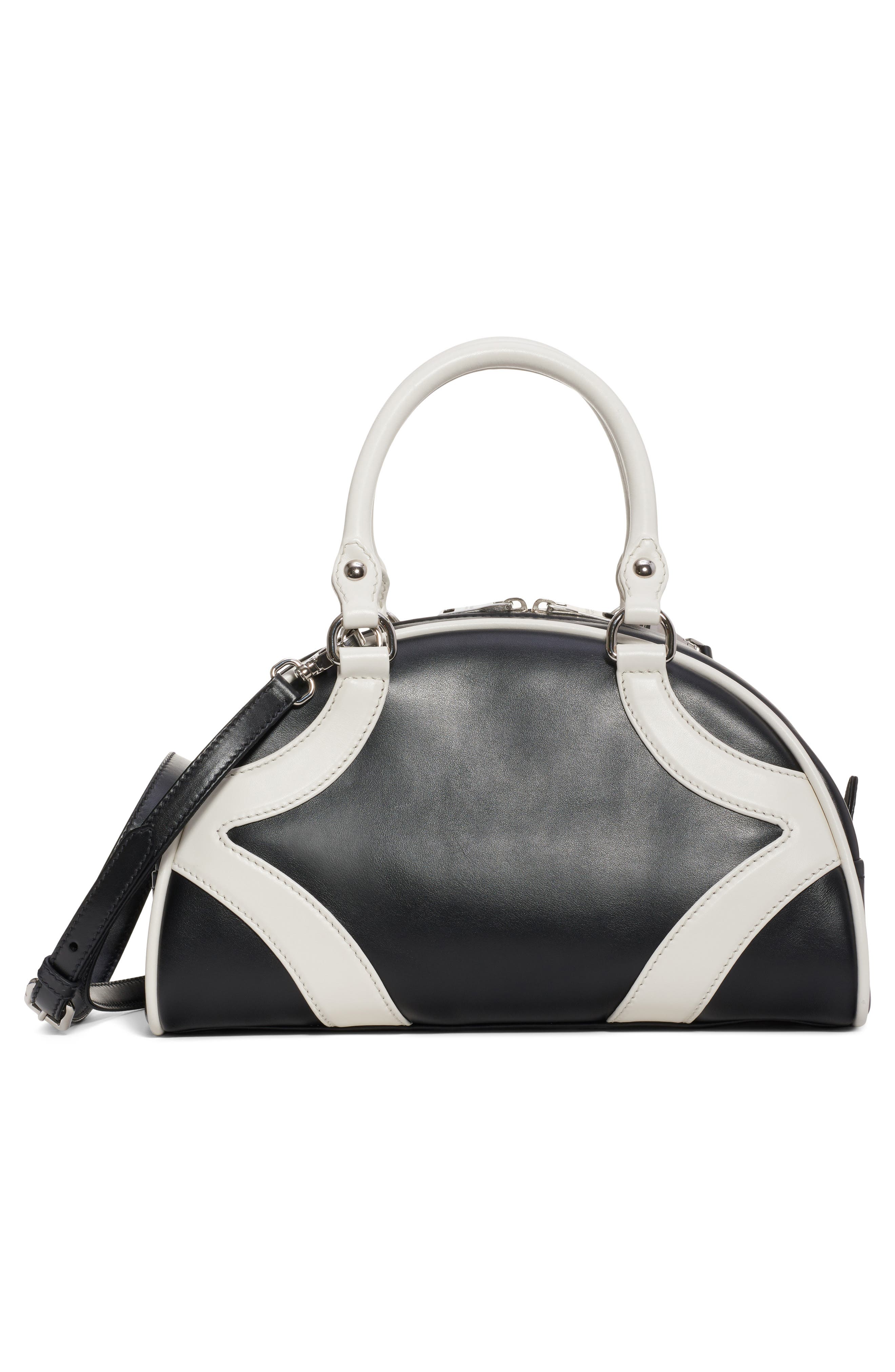Prada Medium Leather Bowler Bag, Alternate, color, 