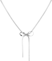 Aurate New York Herringbone Bow Choker Necklace
