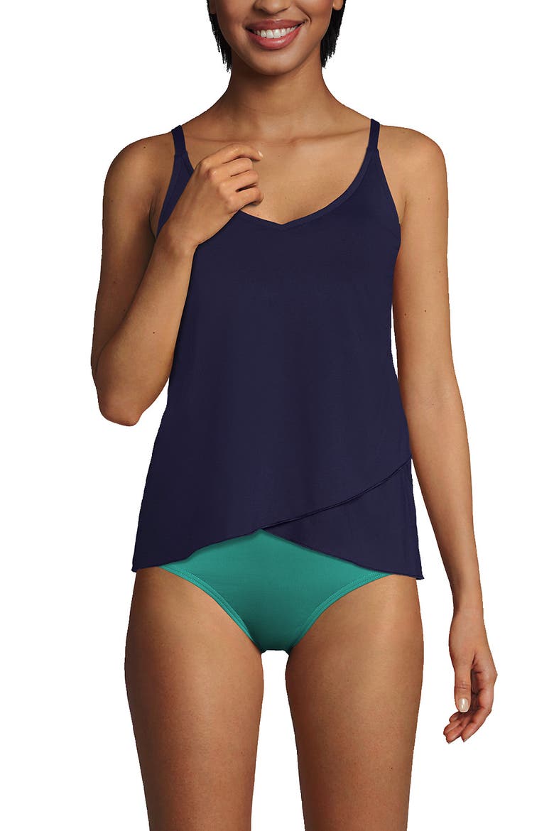Tulip Hem Tankini Top, Main, color, Deep Sea Navy