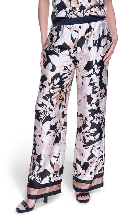 Floral Print Wide Leg Pants