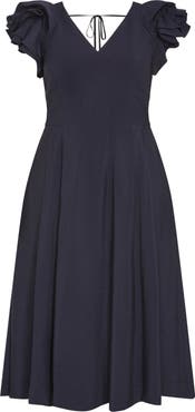 City Chic Ila Flutter Sleeve Midi Dress