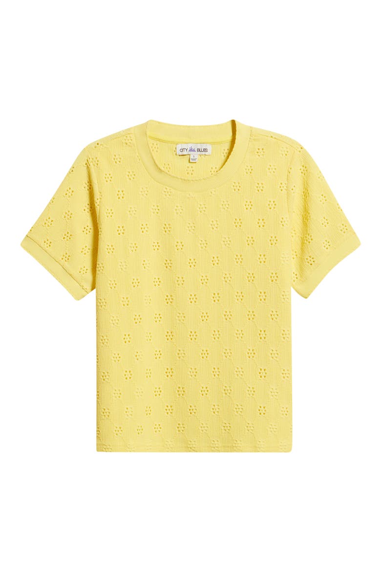 Eyelet T-Shirt, Alternate, color, SUNSHINE