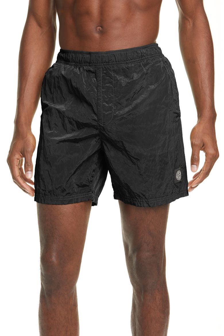 Nylon Swim Trunks, Main, color, BLACK