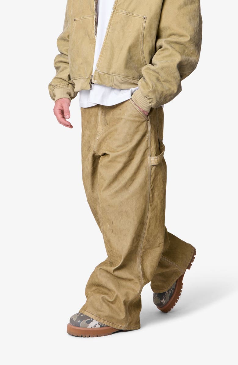 mnml Flocked Oversize Work Pants, Alternate, color, Tan