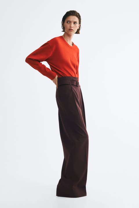 Paper-Bag Pants With Belt